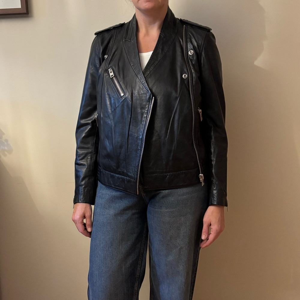 Zadig & Voltaire Women's Black Leather Jacket Size M